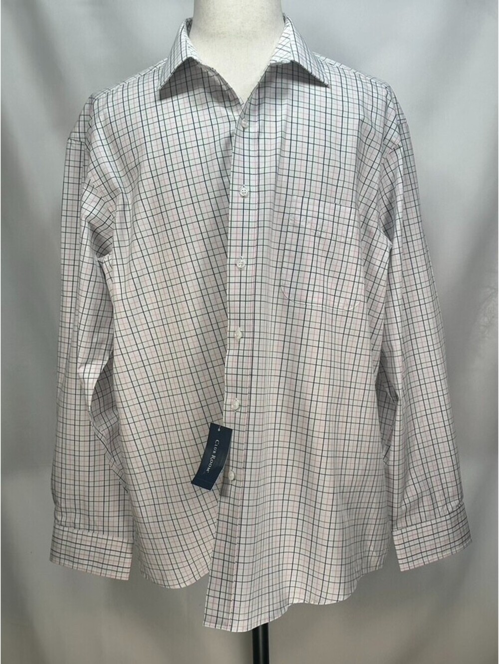 Club Room Regular Fit Check Button Up Multicolor Mens XL
